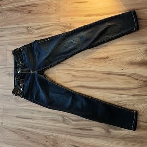 True Religion Skinny Jeans w Flap Back Pockets Dark Wash Denim size 27